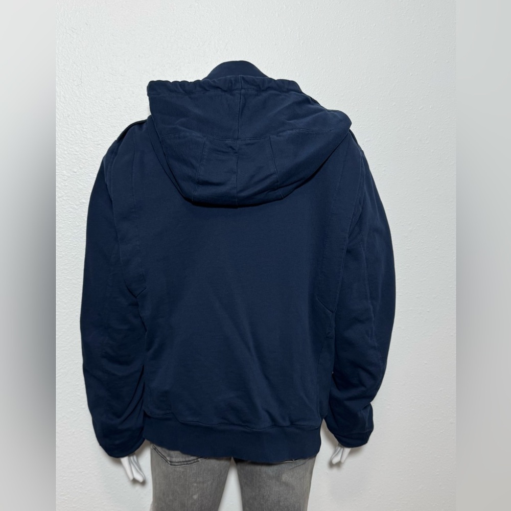 Balmain Zipper Jacket With COA & Removable Hood in Navy - Picture 2 of 15